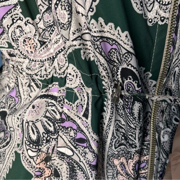 Chico’s reversible paisley faux fur water resistant jacket size large - Picture 10 of 12